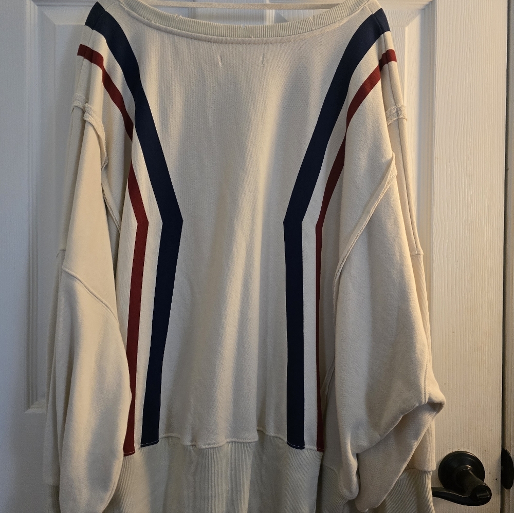 NWOT Free People Graphic Camden Pullover Stars & Stripes - Picture 8 of 8